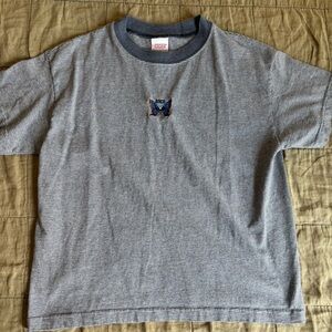 BONGO Gray/Blue Striped Butterfly Tee
